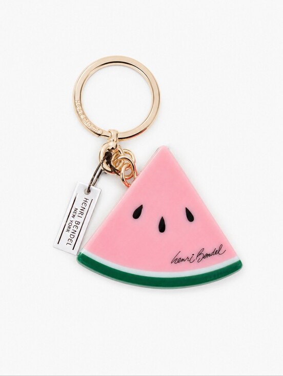 henri bendel Accessories - Henri Bendel NWT Pink & Green Watermelon Slice Keyring/charm with Gold Hardware